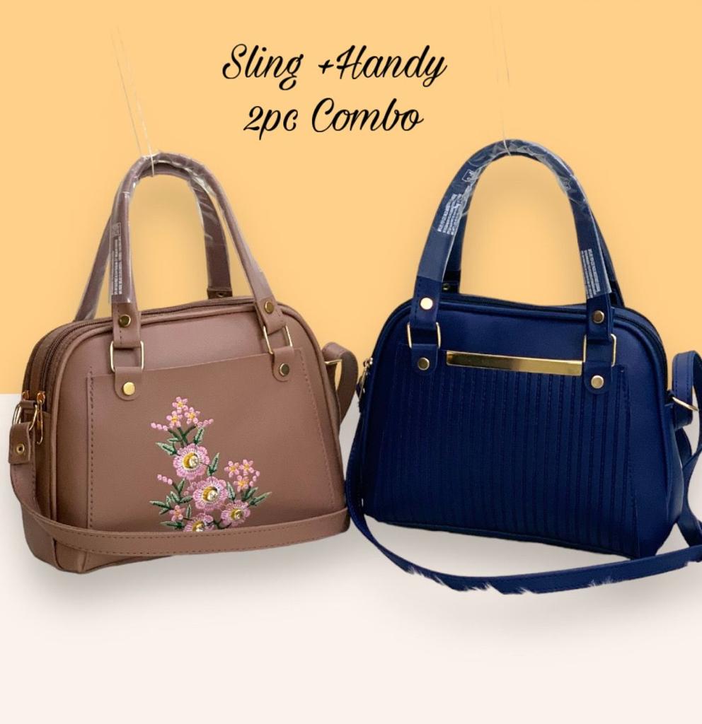 Chic Duo: PU Foam 2-Piece Combo Sling Bags Set